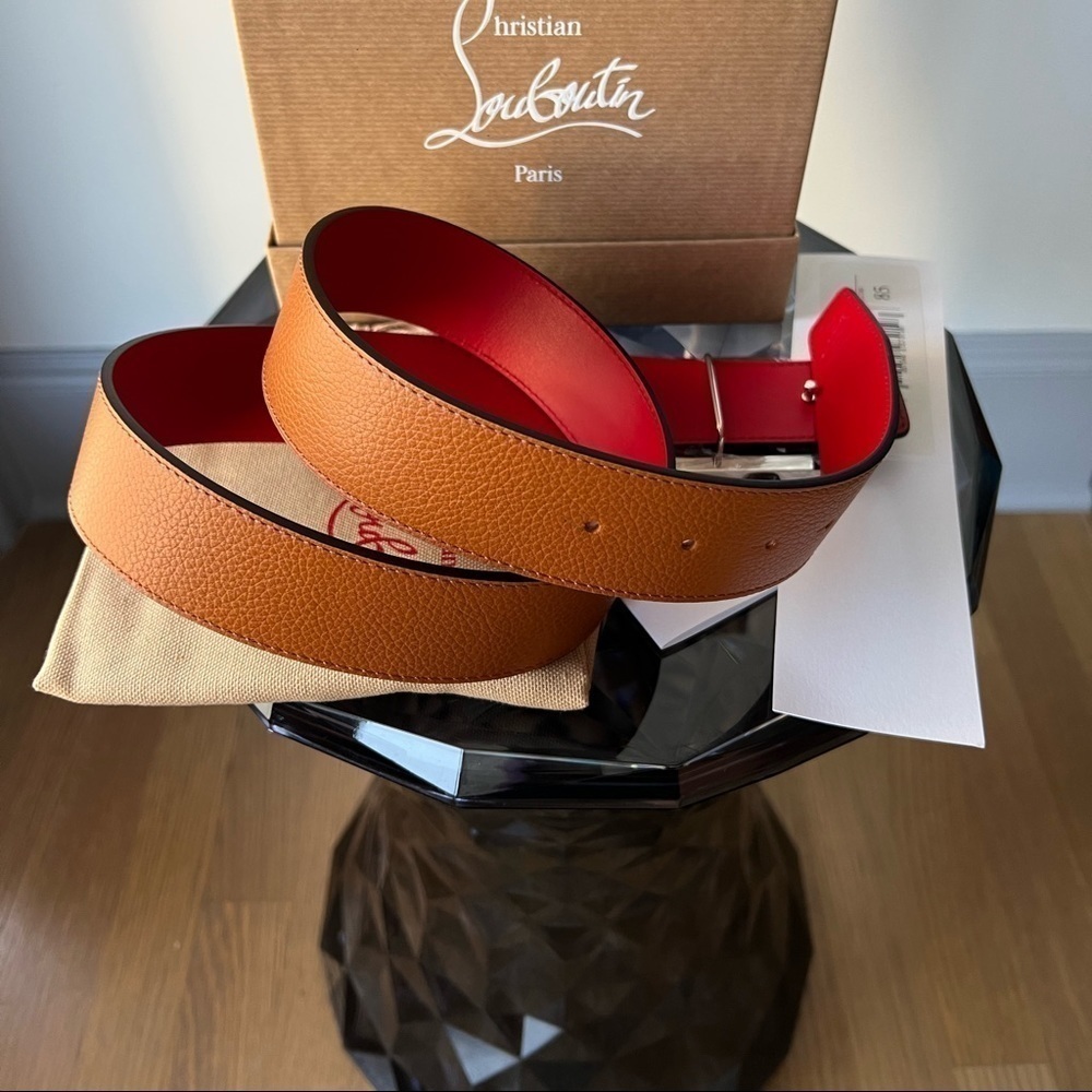 Christian Louboutin Mens Happy Rui CL-Logo Leather Belt - Picture 7 of 14